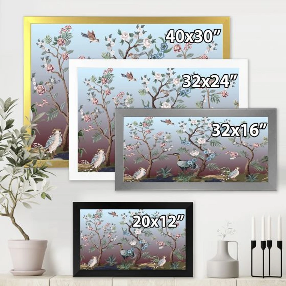 Chinoiserie with Birds and Peonies XI Wall Art