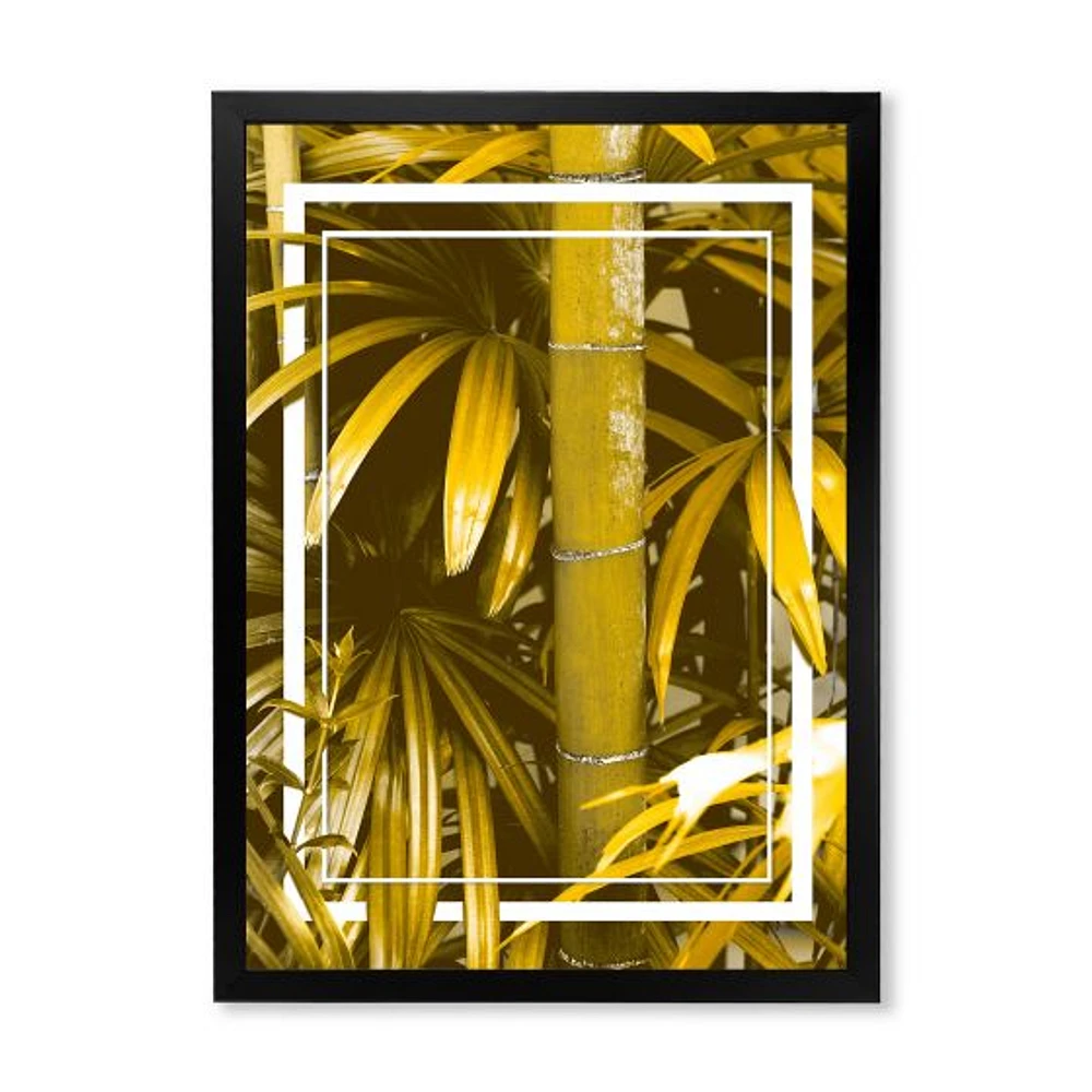 Toile « Yellow Bamboo and Tropical Leaves »