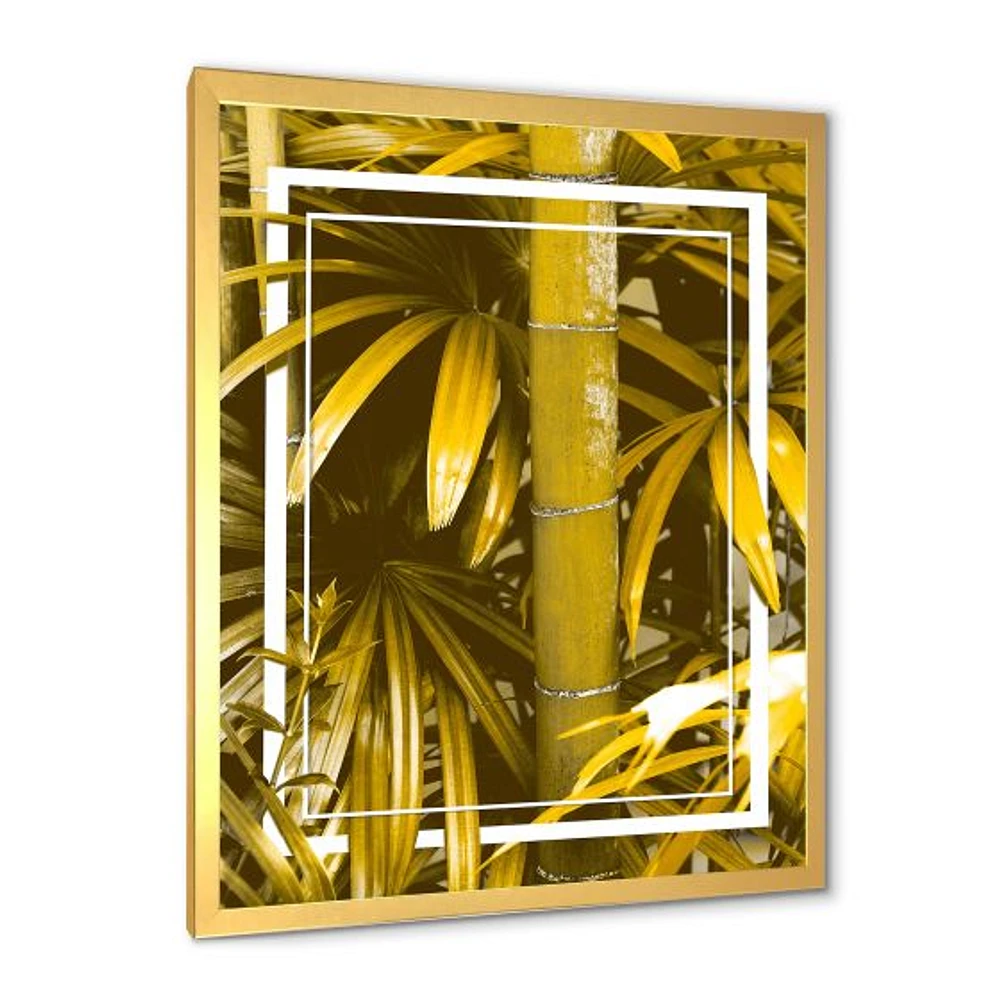 Yellow Bamboo and Tropical Leaves  Wall Art