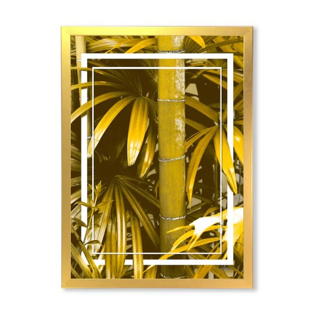 Yellow Bamboo and Tropical Leaves  Wall Art