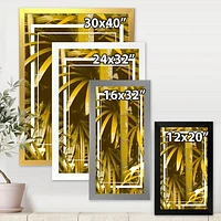 Yellow Bamboo and Tropical Leaves  Wall Art