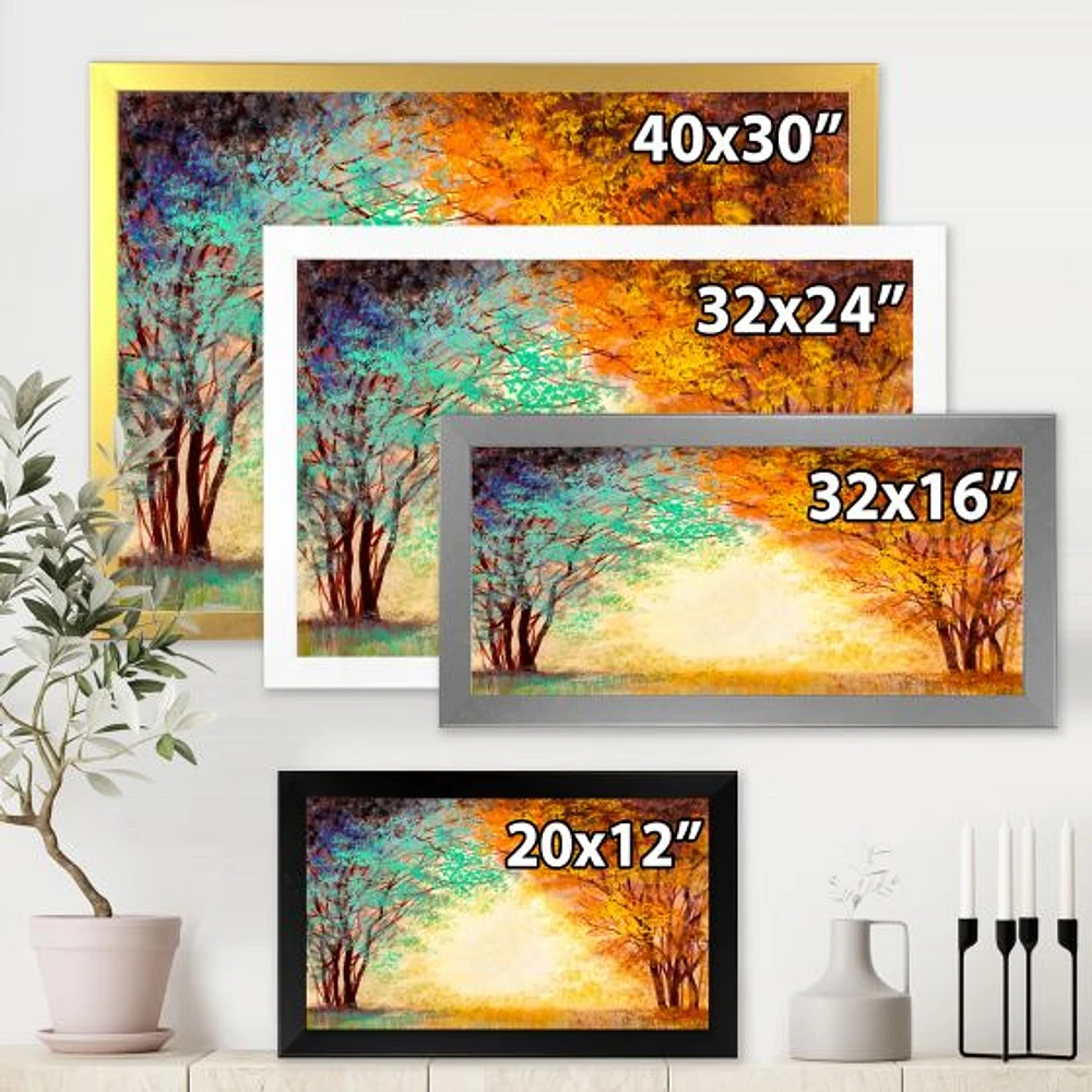 Alley Through The Park Autumn Sunset  Wall Art