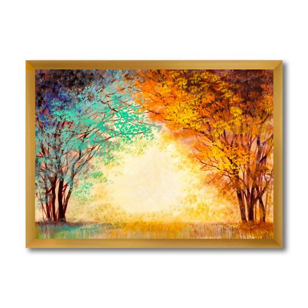 Toile « Alley Through The Park Autumn Sunset »