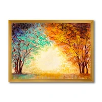 Toile « Alley Through The Park Autumn Sunset »