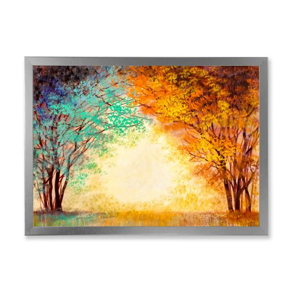 Toile « Alley Through The Park Autumn Sunset »