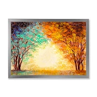 Toile « Alley Through The Park Autumn Sunset »