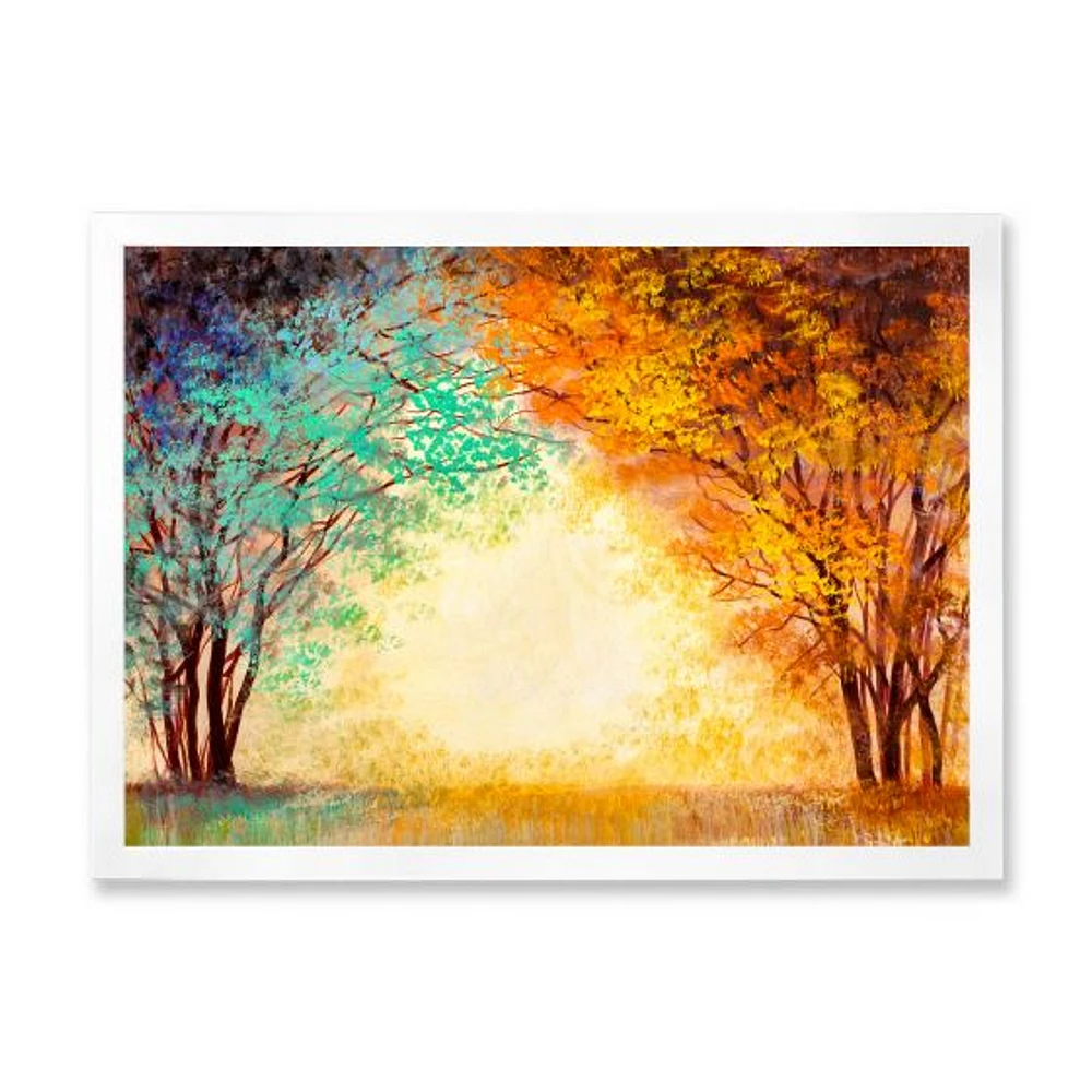 Alley Through The Park Autumn Sunset  Wall Art