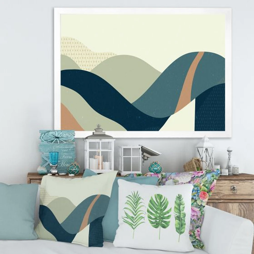 Toile « Abstract Geometric Landscape with Hills