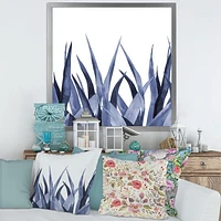 Toile imprimée « Navy Blue Agave Leaves »