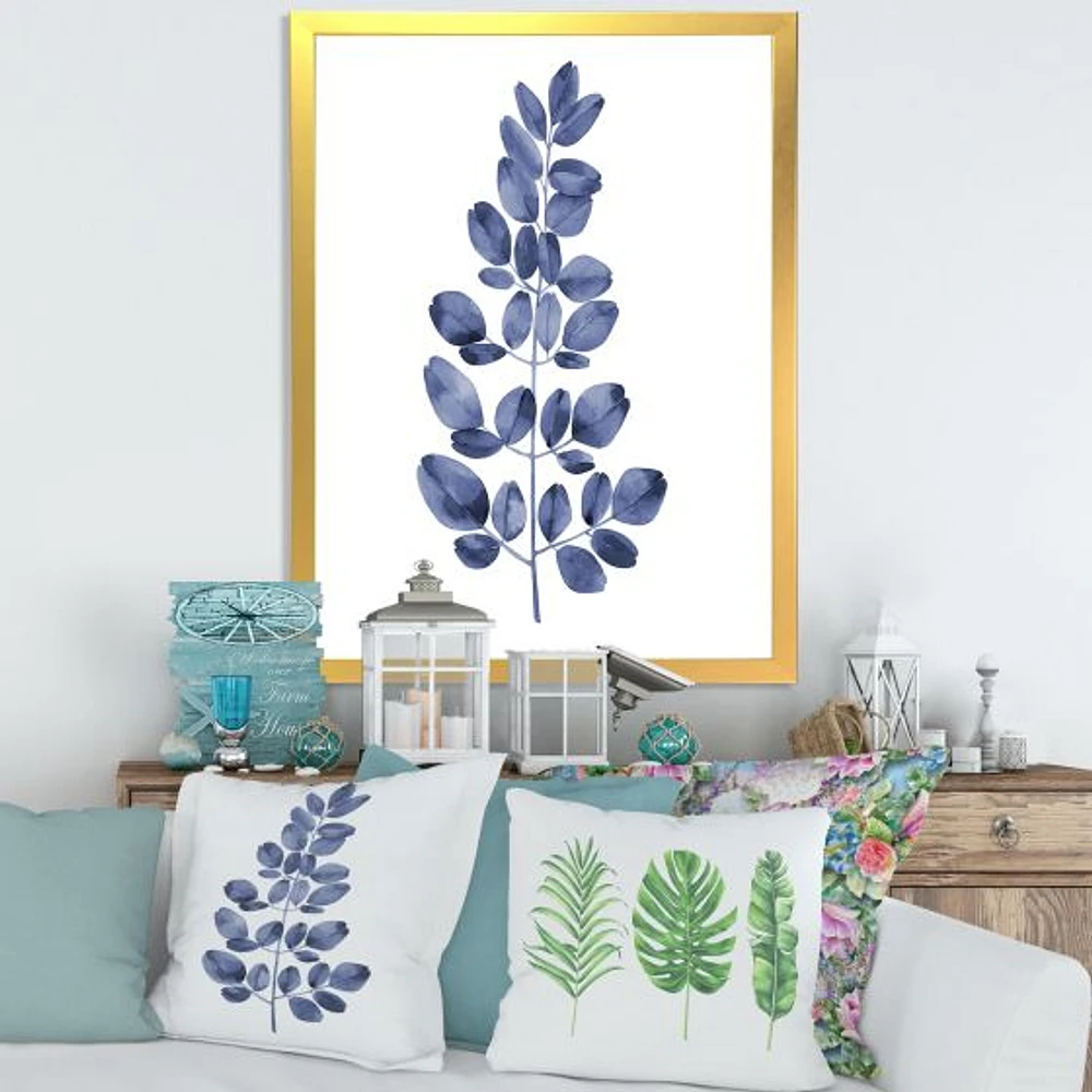 Navy Blue Eucalyptus II  Wall Art