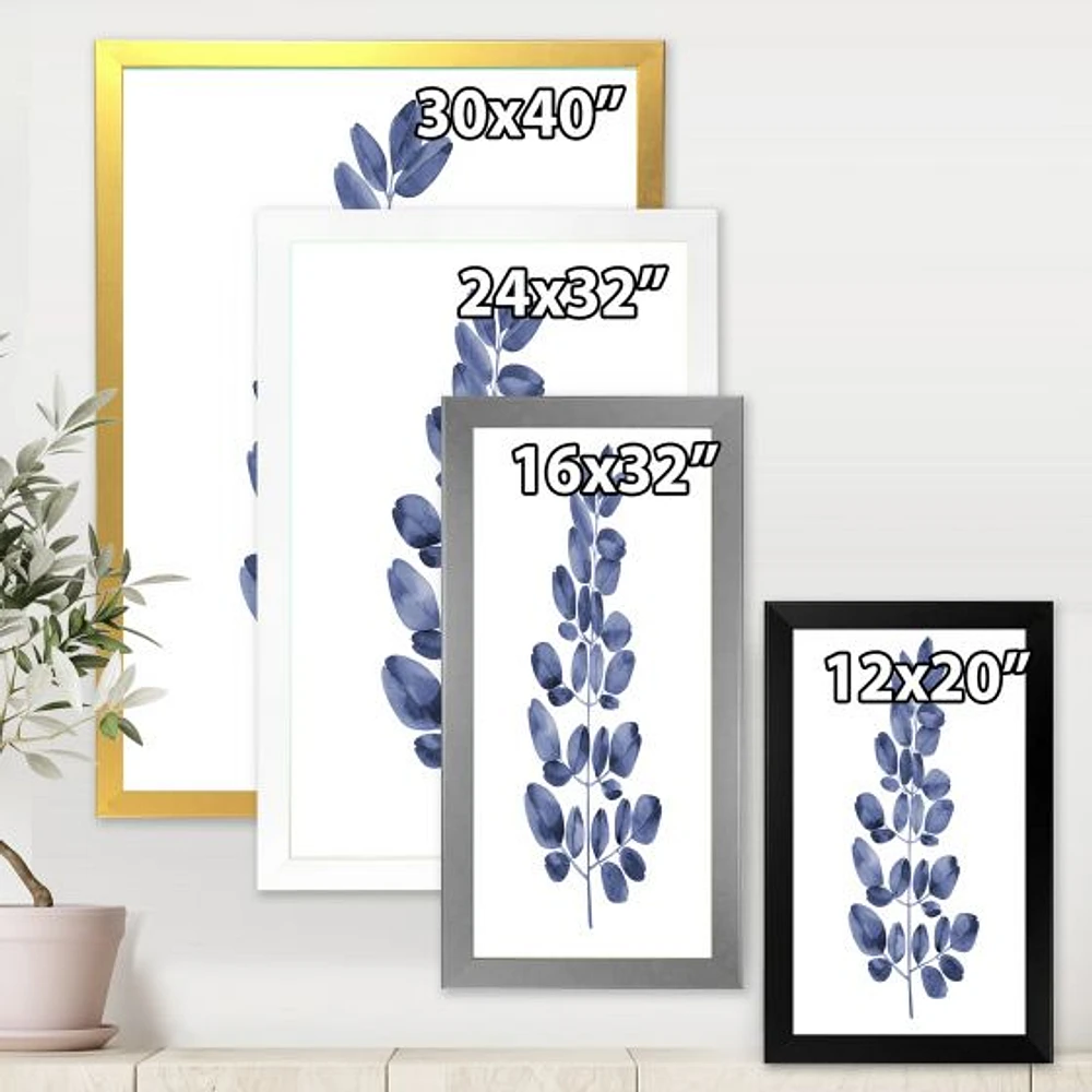 Navy Blue Eucalyptus II  Wall Art