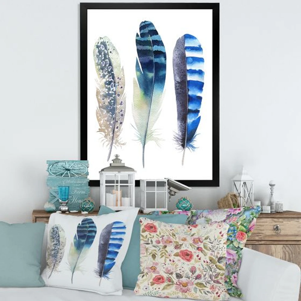 Colourful Boho Feathers I  Wall Art