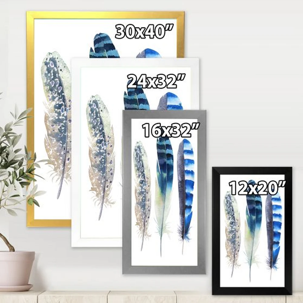 Colourful Boho Feathers I  Wall Art