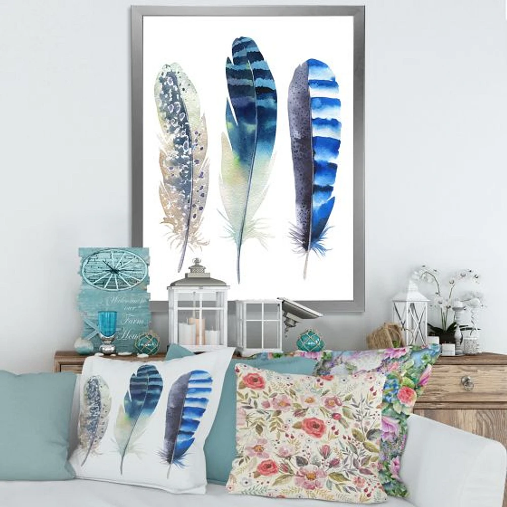 Colourful Boho Feathers I  Wall Art