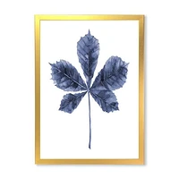 Navy Blue Chestnut Leaf  Wall Art