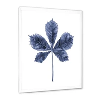 Navy Blue Chestnut Leaf  Wall Art