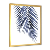 Toile « Blue Palm Leaves Abstract Tropical Branches »