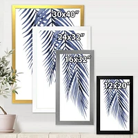 Toile « Blue Palm Leaves Abstract Tropical Branches »