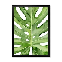 Toile « Green Monstera Leaf Tropical Palm Botanical Detail »