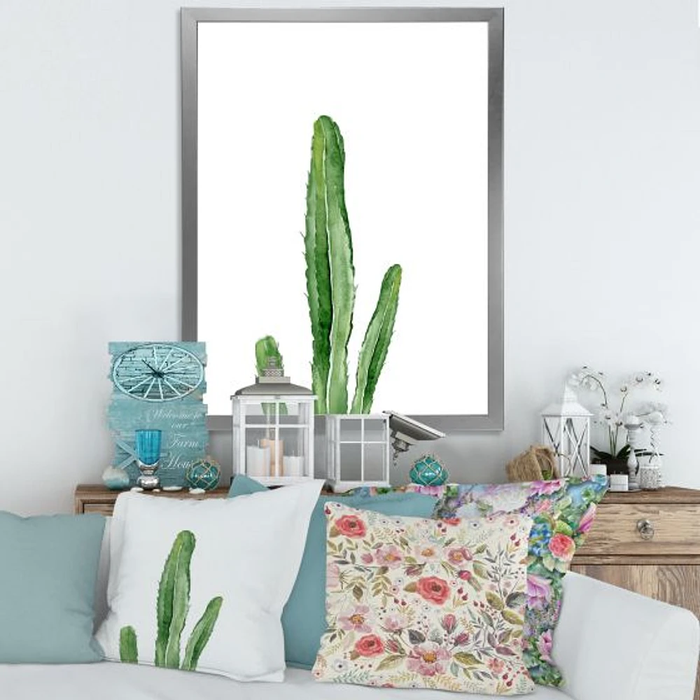 Toile « Green Cactus South Western Plant Botanical Detail »