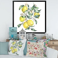 Toile « Branch of Yellow Lemons and Leaves I