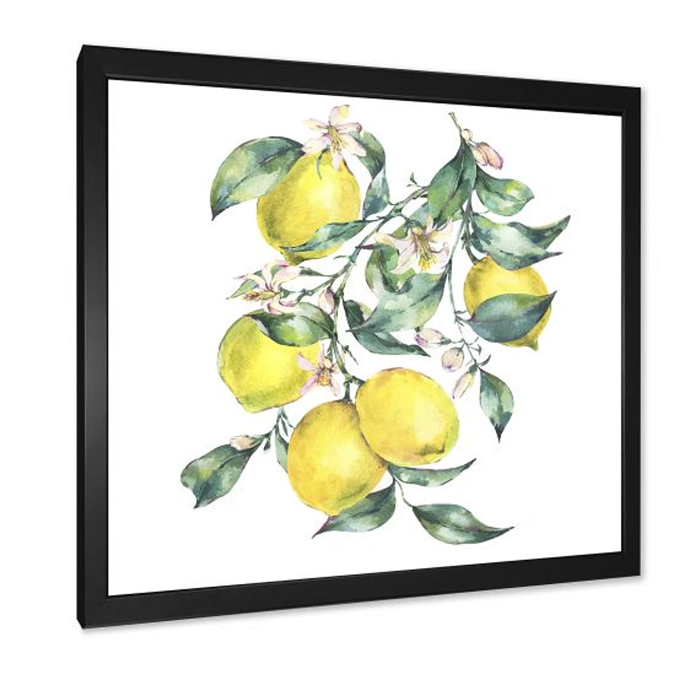 Toile « Branch of Yellow Lemons and Leaves I