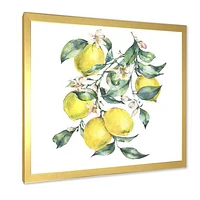 Toile « Branch of Yellow Lemons and Leaves I