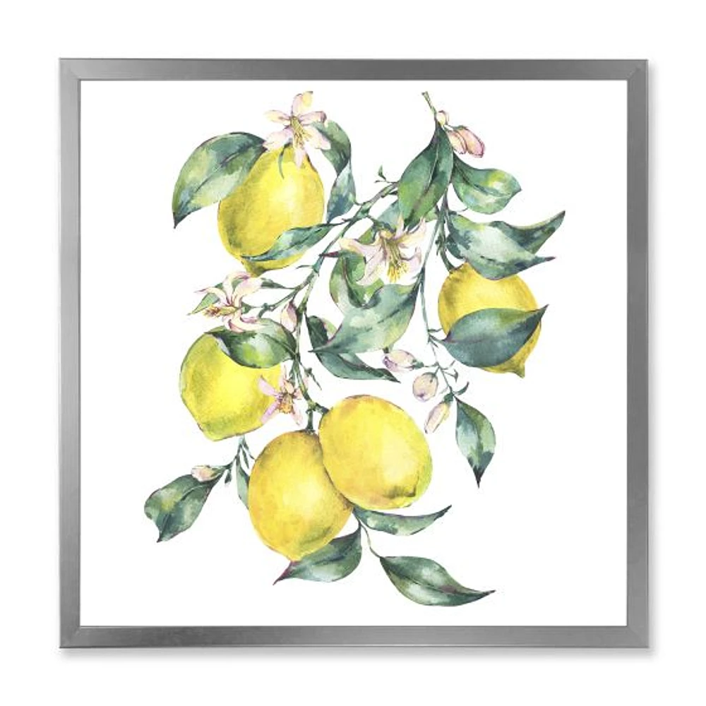 Toile « Branch of Yellow Lemons and Leaves I