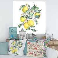 Toile « Branch of Yellow Lemons and Leaves I