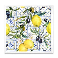 Toile « Lemon Ornament on Blue al Pattern III