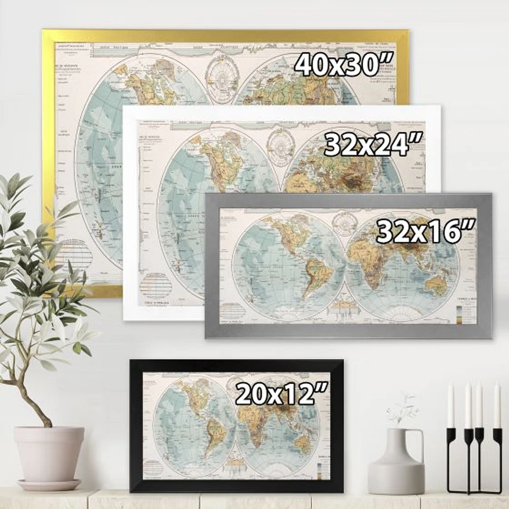 Ancient Map of The World II Wall Art