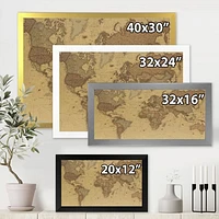 Ancient Map of The World III Canvas Wall Art