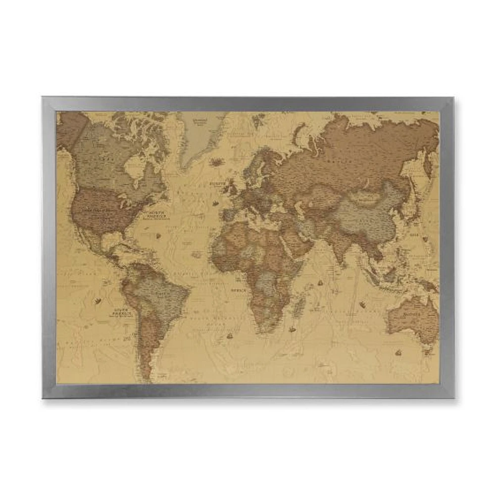 Ancient Map of The World III Canvas Wall Art