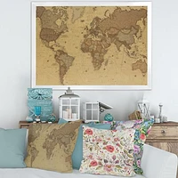 Ancient Map of The World III Canvas Wall Art