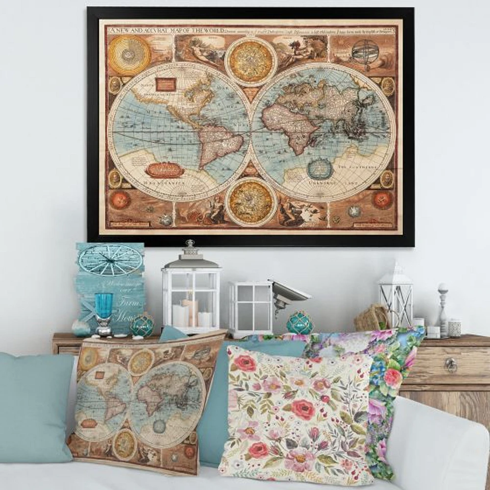 Ancient Map of The World VIII Wall Art