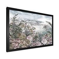 Retro Flowers by The Sea Side  Wall Art