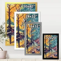 Toile « Landscape with River Autumn Forest Sunset »