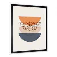 Abstract Sun & Moon Geometrics Blue Orange  Wall Art