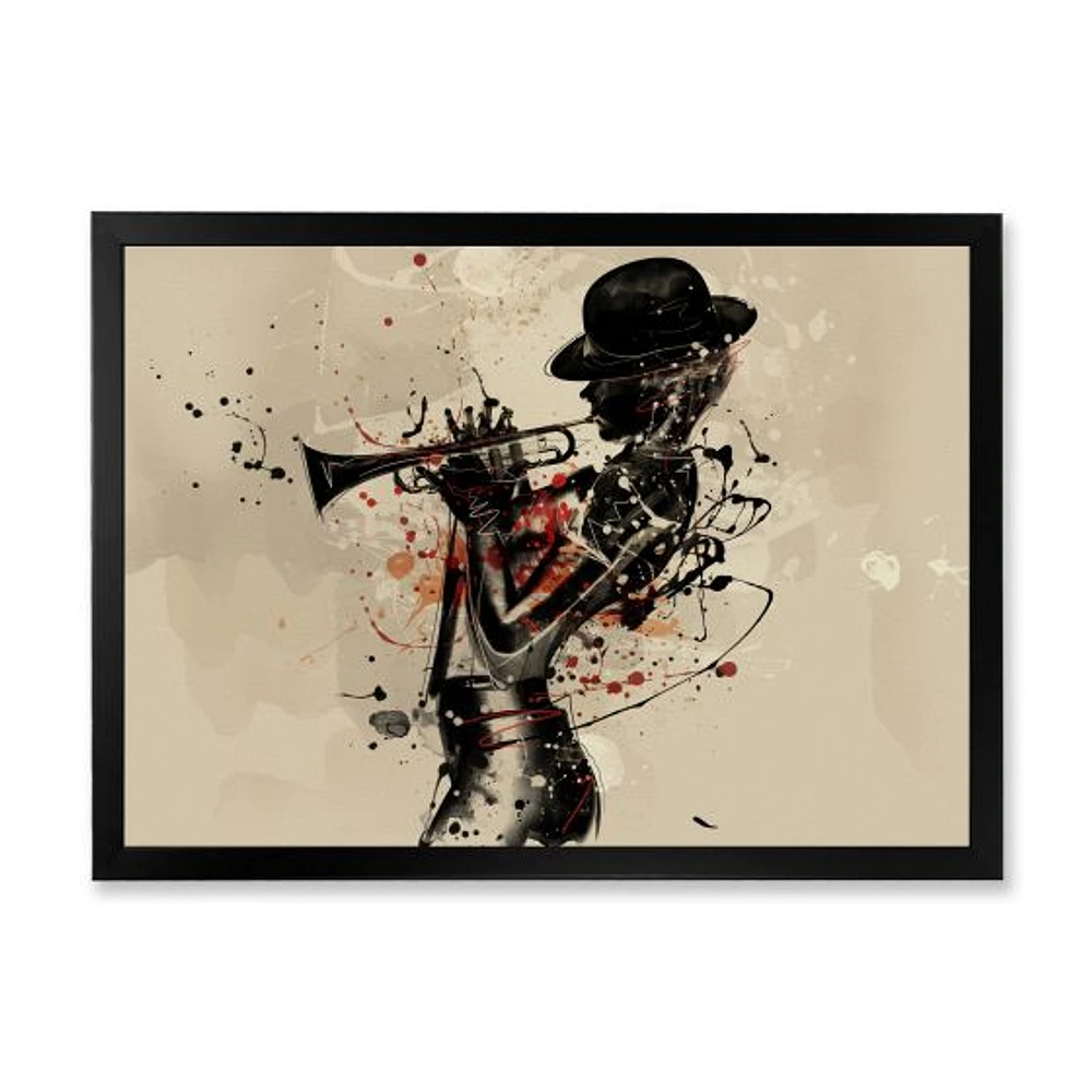 Woman Playing Jazz Trumpet  Wall Art