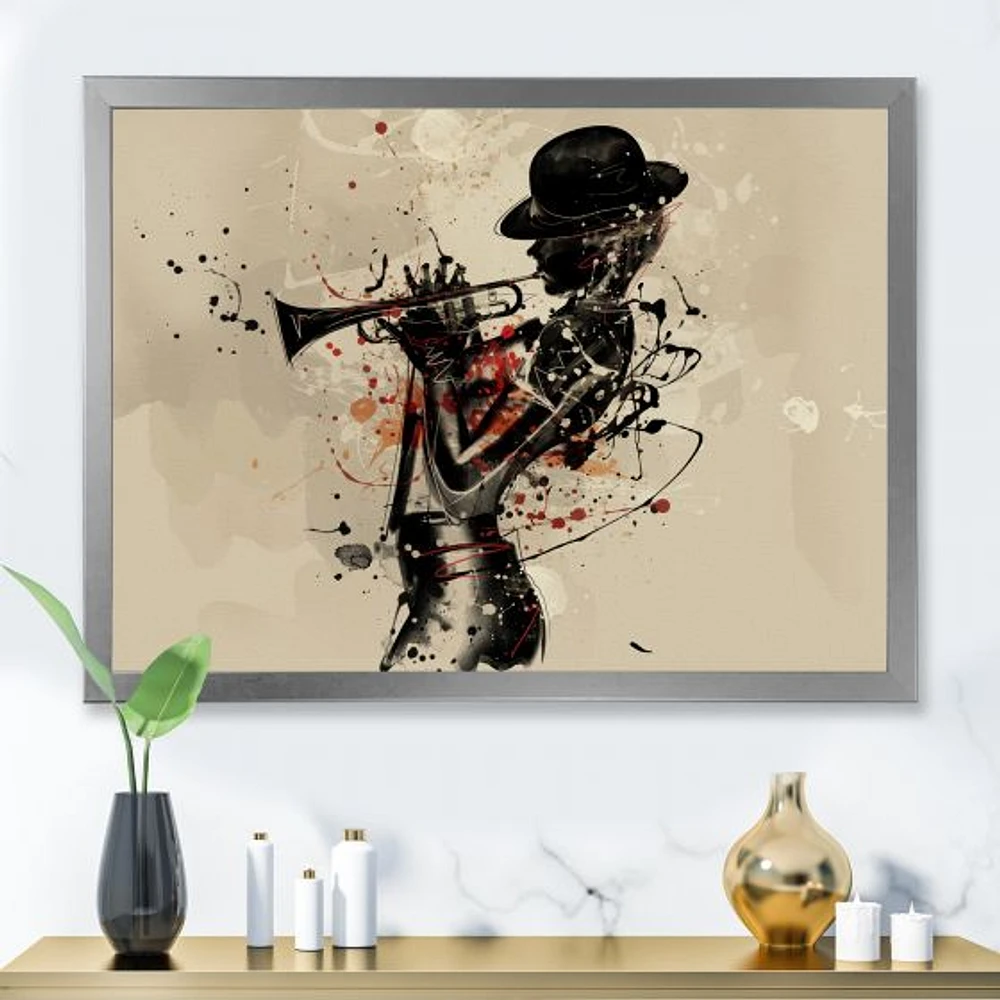 Woman Playing Jazz Trumpet  Wall Art