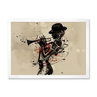 Woman Playing Jazz Trumpet  Wall Art