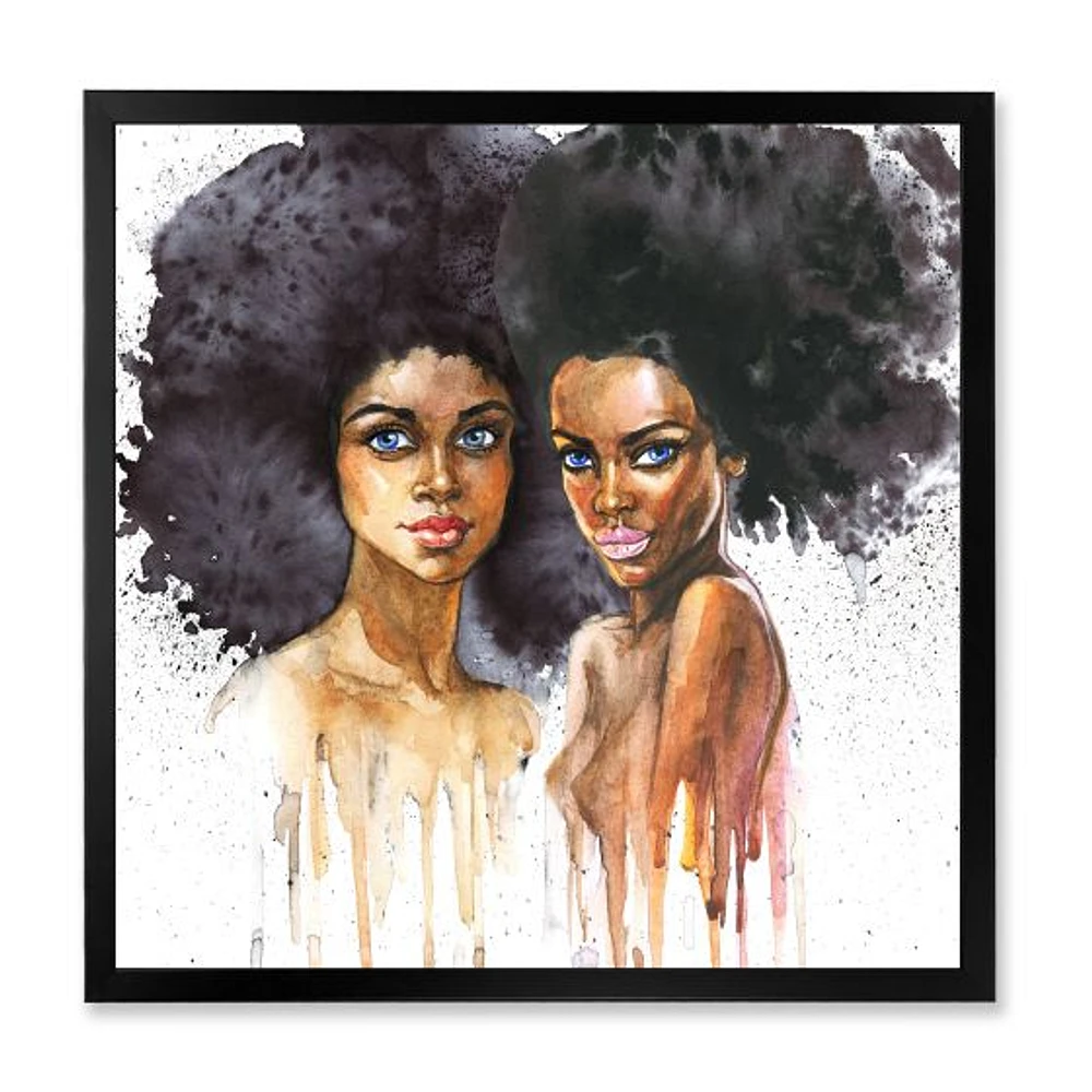 Portrait of Two Afro American Women  Wall Art