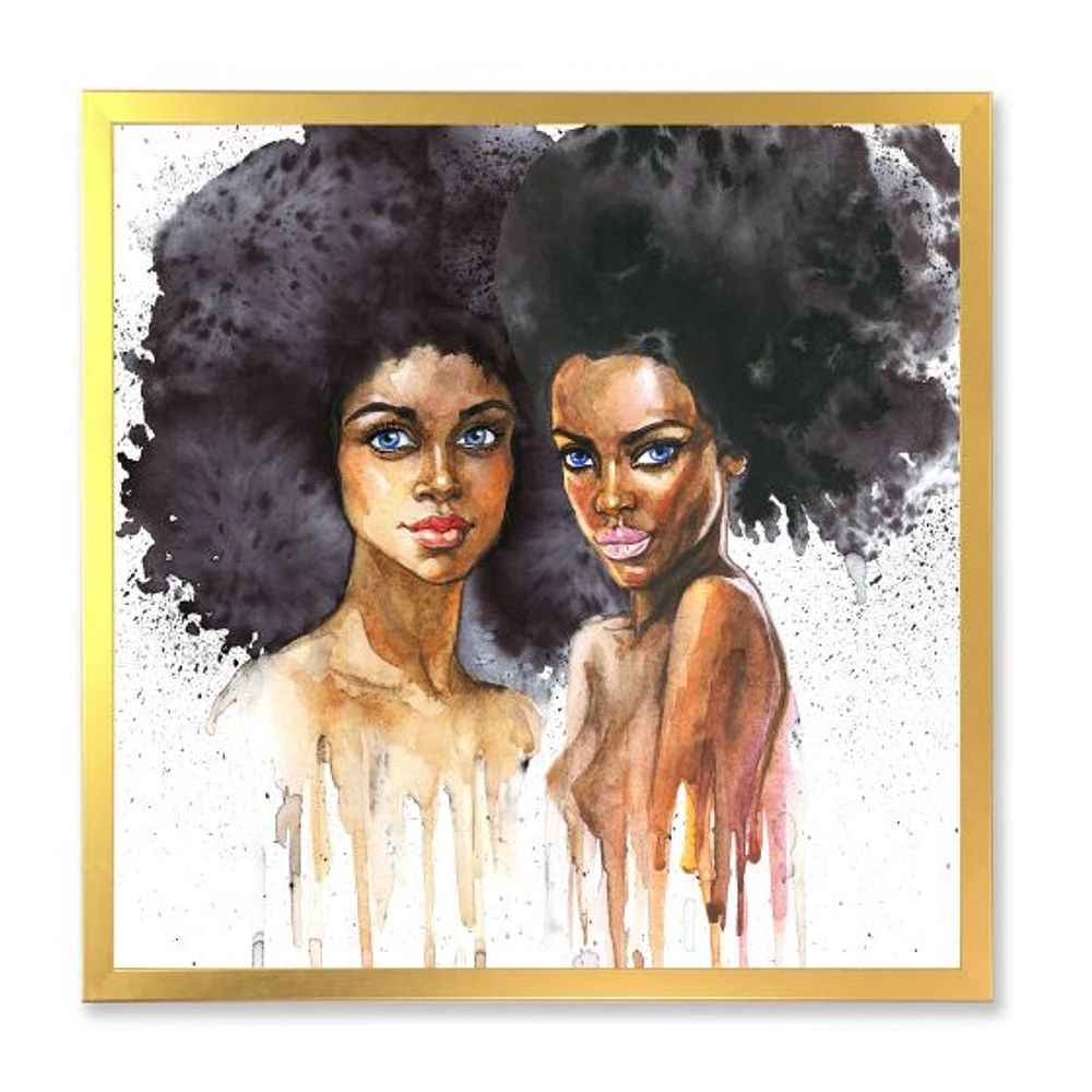 Portrait of Two Afro American Women  Wall Art