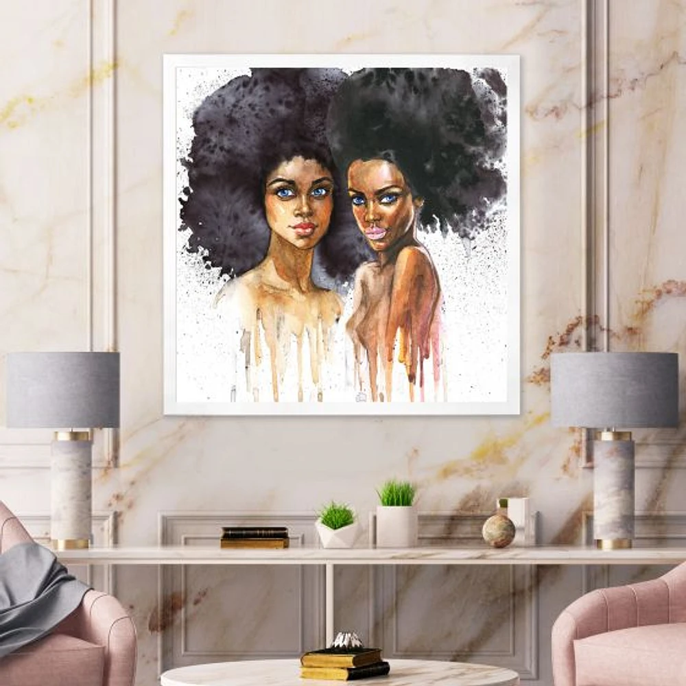 Portrait of Two Afro American Women  Wall Art