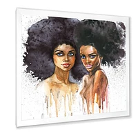 Portrait of Two Afro American Women  Wall Art