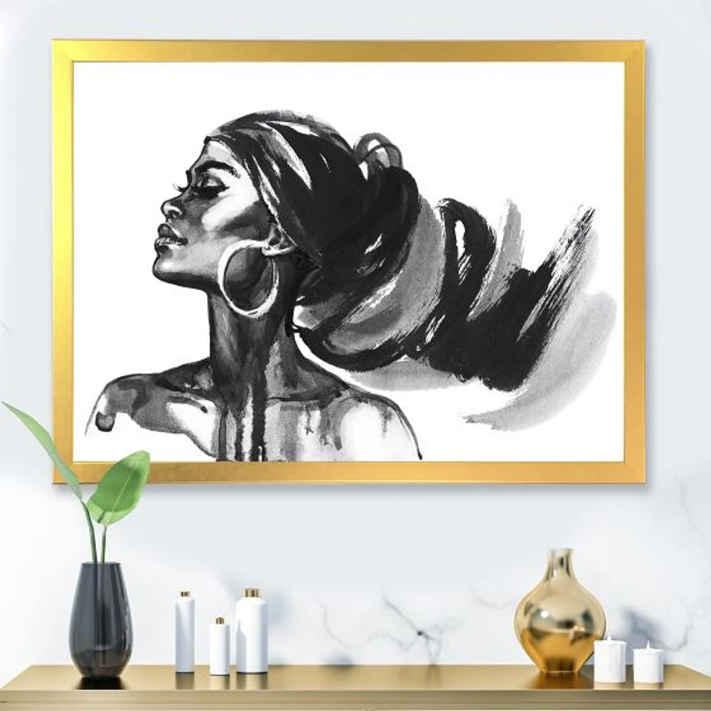 Toile « Monochrome Portrait of African American Woman IV