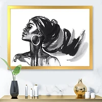 Toile « Monochrome Portrait of African American Woman IV