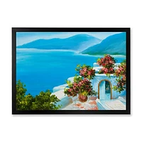 House Near The Sea Colorful Flowers I  Wall Art