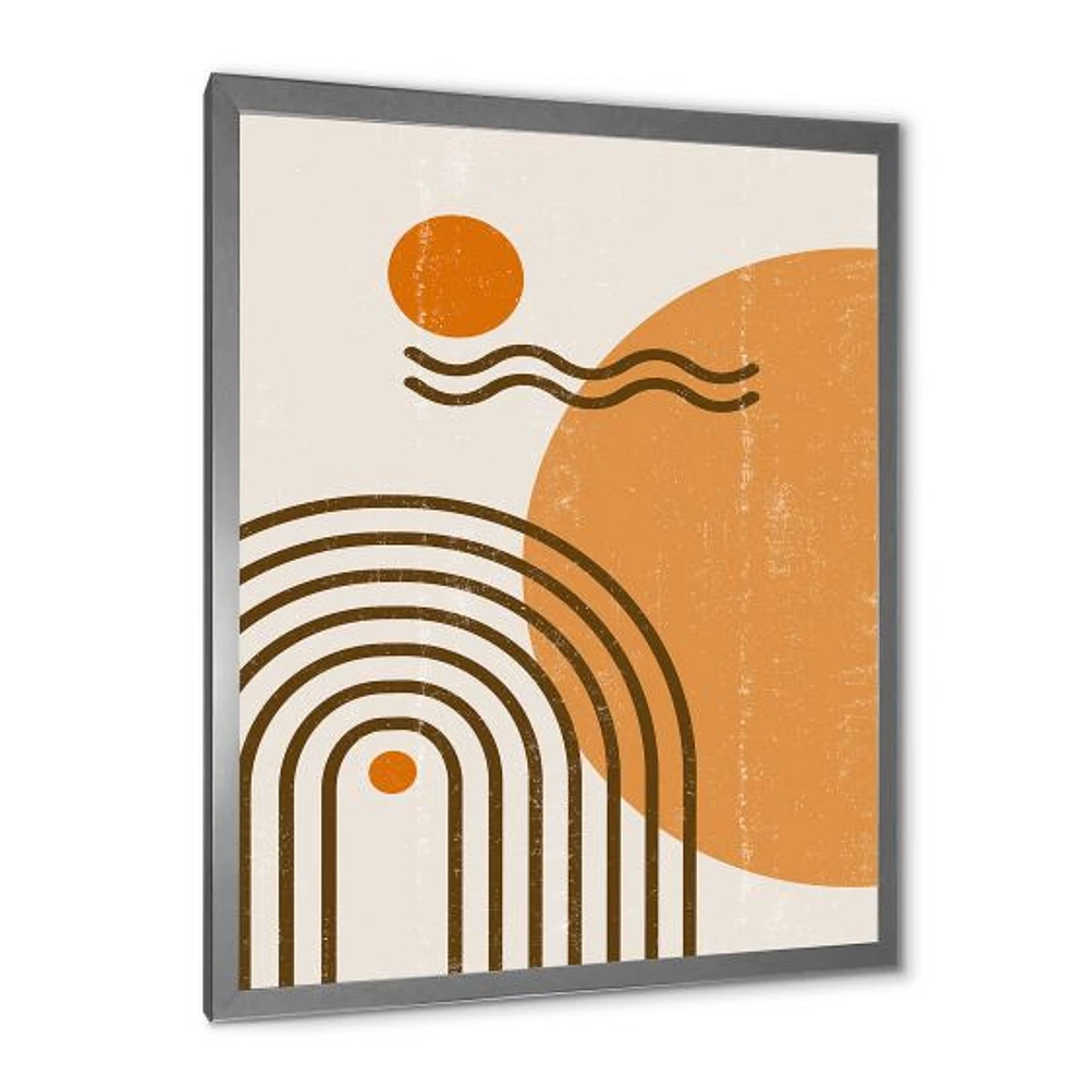 Abstract Rainbow Sun and Moon Earth Tones II  Wall Art