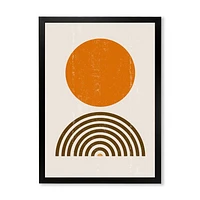 Minimal Orange Sun and Rainbow I Wall Art